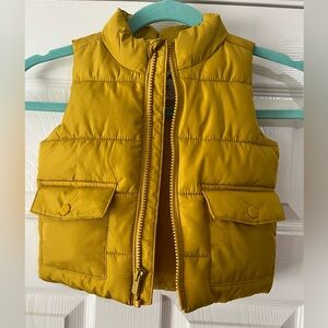 Baby size 12-18 months yellow puffer vest - old navy